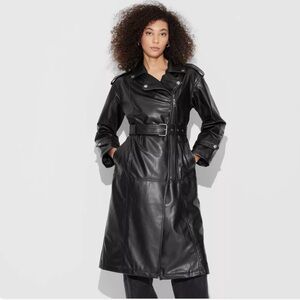 NWT Wild Fable Women's Zip-Up Winter
Faux Leather Jacket Sz: S